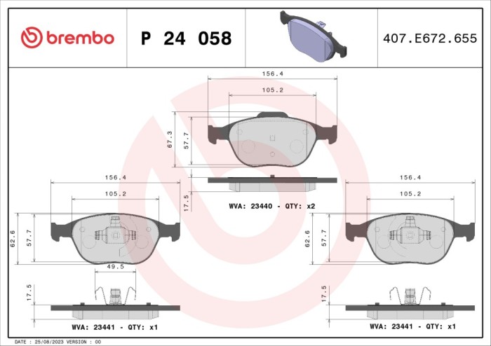BREMBO P 24 058 PRIME LINE set placute frana disc