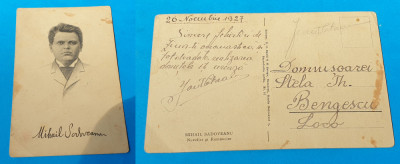 Carte Postala veche circulata anul 1927 MIHAIL SADOVEANU - Rara foto