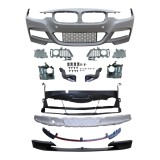 Set bara fata BMW Seria 3, 2019, cu 4 gauri senzori parcare; grunduit, de vopsit; type M-Performance; cu grile inferioare, cu spoiler; cu conducte