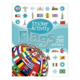 Carte Sticker Activity Flags, Peste 250 Stickere Reutilizabile, Educativa, Carti Copii 9-12 Ani