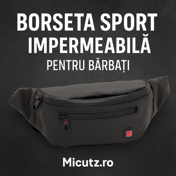 Borseta Sport Brau/Crossbody pentru barbati din Material Textil Impermeabil: Ideala pentru Activitati Fizice, 35x15x10 cm