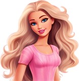 Cumpara ieftin Sticker decorativ, Barbie, Roz, 61 cm, 8402ST-8, Oem