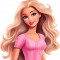Sticker decorativ, Barbie, Roz, 61 cm, 8402ST-8