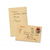 I. L. Caragiale, carte poștală olografă către frații Ottilia și Emil Michail, 1912 - Piesă rară