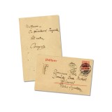 I. L. Caragiale, carte poștală olografă către frații Ottilia și Emil Michail, 1912 - Piesă rară