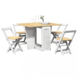 vidaXL Set mobilier tip fluture Corona, pliabil 5 piese alb lemn pin
