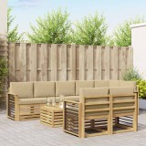 vidaXL Set de canapele de exterior 9 pcs Alb și Bej 59 x 59 x 37 cm 3392088