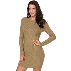 F680-14 Rochie tip pulover, model tricotat