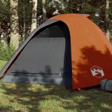 VidaXL Cort camping 4 persoane gri/portocaliu 267x272x145cm tafta 185T