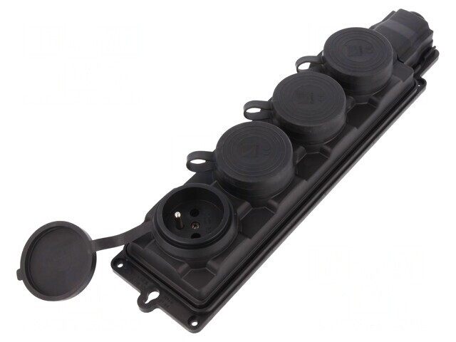 Conector alimentare AC 250V 16A IP44 Negru