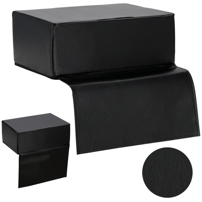 Scaun pentru copii pentru scaun de frizerie, puf negru pentru salon de frizerie