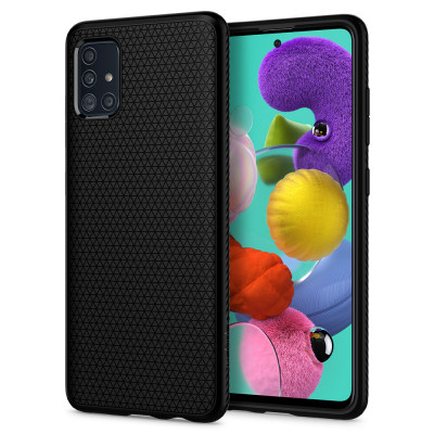 Husa TPU Spigen Liquid Air pentru Samsung Galaxy A71 A715, Neagra ACS00602 foto