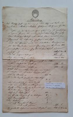 Act notarial, anul 1848, Austria - G 3860 foto