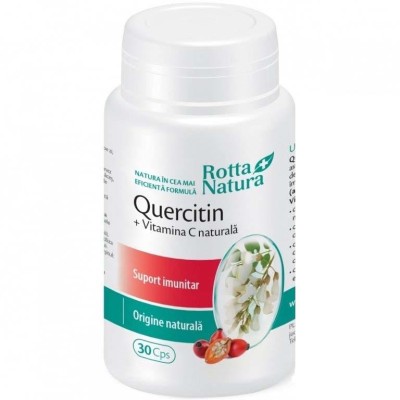 Quercetin cu Vitamina C Naturala 30 capsule Rotta Natura foto