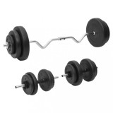 Cumpara ieftin Haltera curbata si gantera cu discuri de greutate, 60 kg