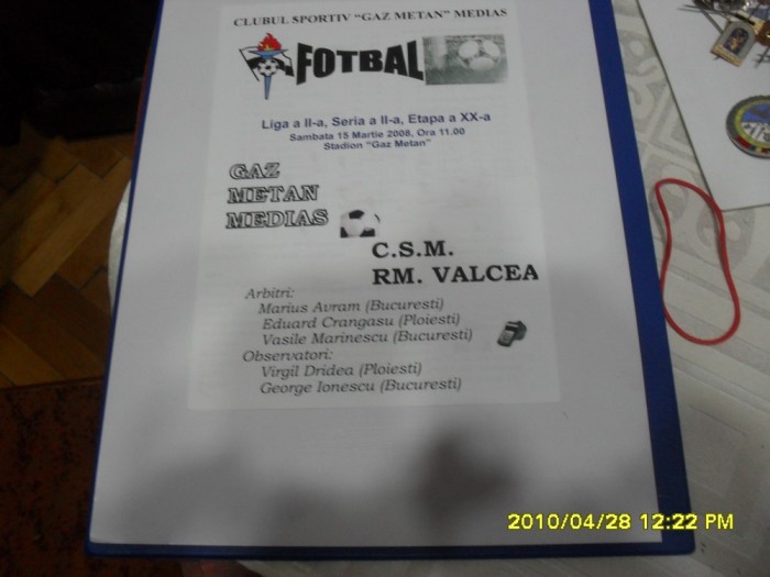 program Gaz M. Medias - CSM Rm. valcea