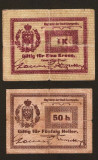 ROMANIA Bucovina Cernauti Czernowitz Bani necesitate 50 Helleri + 1 Koroana 1914