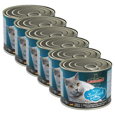 Conservă pentru pisici Leonardo - cu pește, 6 x 200 g foto