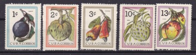 Cuba 1963 fructe MI 859-863 MNH foto