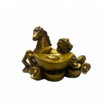 Cal Auriu Rasina cu Pepita si Raioasa 6.5cm - Decor Feng Shui, Noroc, Protectie, Cadou Birou, Afaceri, Reusita