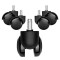 Set 5 Roti pentru scaun de birou tija 10/50 mm, Kwmobile, Negru, Plastic, 48041.01