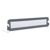 Cumpara ieftin Balustrada de protectie pat copii, gri, 180x42 cm, poliester