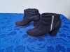 Bershka Black | ghete, pantofi dama | mar. 38 | 24 cm, Cu talpa joasa