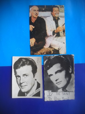 HOPCT LOT NR 1288 ROGER MOORE -ACTORI / ARTISTI-3 CARTI POSTALE-CIRCULATE foto