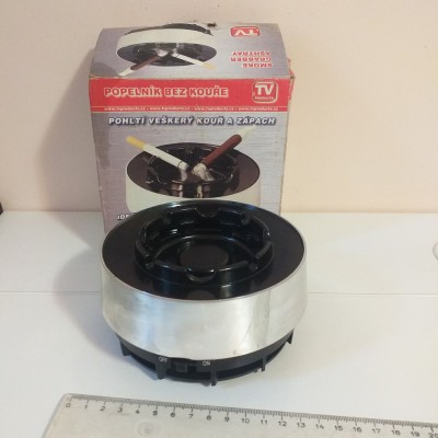 scrumiera electrica cu filtru de fum primul model de colectie teleshoping foto