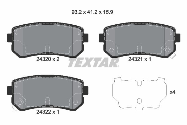 Set placute frana TEXTAR 2432001