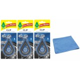 Odorizant auto Wunder- Baum Clip 3 Pack New Car si Laveta Microfibra 30x40cm