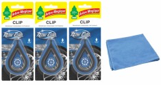Odorizant auto Wunder- Baum Clip 3 Pack New Car si Laveta Microfibra 30x40cm
