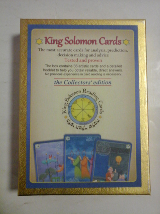 KING SOLOMON CARDS (The most accurate cards for analysis prediction, decision making and advice Tested and proven) The box contains 36 artis