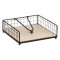 Suport Servetele, Metalic, Baza Lemn, Negru, 17x17x5 cm