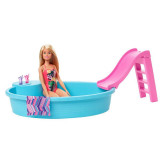 Set jucarii - Papusa Barbie cu piscina si accesorii | Mattel