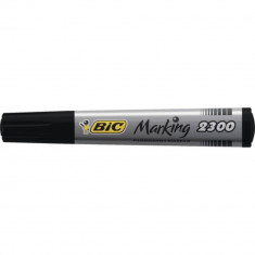 Marker Permanent BIC 2300, Varf Tesit de 3-5 mm, Cerneala Neagra pe Baza de Alcool, Markere Permanente cu Varf Tesit, Marker Negru, Markere Negre, Mar