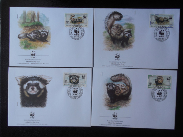 Kazachstan-WWF,FDC fauna-set complet