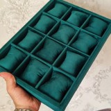 Cumpara ieftin Expozitor Bijuterii Bambus Watchbox, 12 Spatii Lanturi Bratari, Perna Catifea Bej, 27x10cm, Accesorii Magazin/Acasa