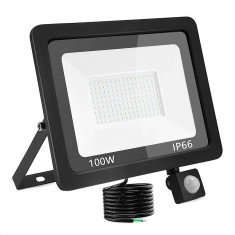 Proiector LED 100W, senzor de miscare, 144 LED