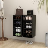 VidaXL Pantofare, 2 buc., negru, 31,5x35x70 cm, PAL