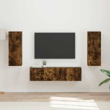 Cumpara ieftin Set comoda TV 2 buc. 30 x 31 x 80 cm Stejar fumuriu