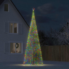 vidaXL Con de lumină brad de Crăciun 1544 LED-uri, multicolor, 500 cm