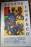 Litografie originala,Eugen Ionescu (1909-1994), Afis de expoziție,desen și grafică,galeria Hergeroeder/Germania,1985,inramat 95x62cm,vezi descriere