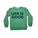 Life is good pulover pentru copii de culoare verde S, Marime universala, Multicolor