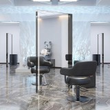 Consolă profesională de coafură, frizerie, cosmetică cu oglindă LED 200x100, dublă față, PRO, neagră