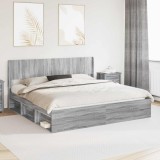 vidaXL Cadru de pat cu depozitare și tăblie Sonoma gri 180 x 200 cm 3414184