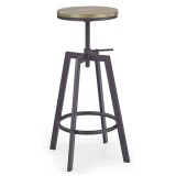 Scaun de bar HM H64, Inaltime ajustabila, Rotativ, 100 kg, Negru Maro