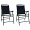 Gossi scaune de gradina pliabile, 2 buc, negru, textilena