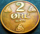 Cumpara ieftin Moneda istorica 2 ORE - NORVEGIA, anul 1951 *cod 2158 - frumoasa, Europa