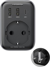 INCARCATOR retea Ugreen, &quot;CD314&quot; Quick Charge 30W, 1 x Shucko, 2 x USB, 1 x USB Type-C, gri &quot;90613&quot; (timbru verde 0.18 lei) - 6957303896134